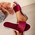 thumbnail image 1 of Samdudou Slide Sandals for Women Open Toe Flat Slides Smooth Velvet Single Band Slip On Shoes Minimalist Low Profile Footbed Sandals for Indoor Outdoor Lounge, 1 of 9