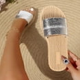 thumbnail image 1 of Samdudou Slide Slippers for Women Open Toe Casual Slip On Mules Luminous Metallic Faux Leather Wide Band Rustic Jute Woven Sole Beach Vacation Walking Footwear, 1 of 7
