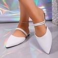 thumbnail image 1 of Samdudou Slip On Shoes for Women Closed Toe Pointed Toe Backless Mules Minimalist Double Thin Strap Design Elegant Flat Footwear for Work Date, 1 of 9
