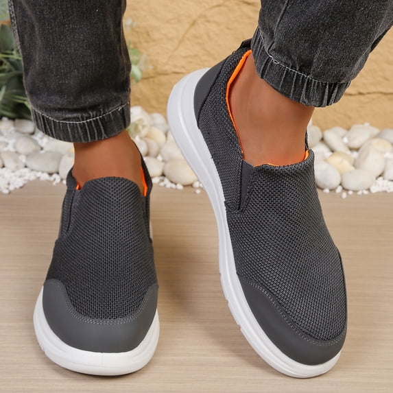 Samdudou Sneakers for Women Closed Toe Slip On Breathable Mesh Upper Lightweight Walking Shoes Smooth Bumper Front Athletic Sporty Casual Daily Wear Footwear Outdoor