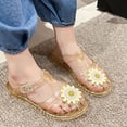 thumbnail image 1 of Samdudou Toddler Girl Shoes Summer Jelly Sandals Kids Caged Closed Toe Beach Footwear Sparkly Daisy Floral Applique Flats Little Child Outdoor Pool Party Fashion Outfit, 1 of 9