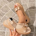 thumbnail image 1 of Samdudou Wedge Sandals for Women Open Toe Slingback Flatform Shoes Elegant Rhinestone Bowknot Embellished Slip On Casual Summer Beach Vacation Everyday Dressy Footwear, 1 of 9