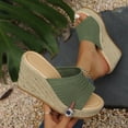 thumbnail image 1 of Samdudou Women Open Toe Espadrilles Platform Sandals Bohemia Summer Wedges Casual Thick Sole Add Height Shoes Fashion Summer Outdoor Beach Slides For Beach, Wedding, 1 of 7