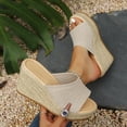 thumbnail image 1 of Samdudou Women Open Toe Espadrilles Platform Sandals Bohemia Summer Wedges Casual Thick Sole Add Height Shoes Fashion Summer Outdoor Beach Slides For Beach, Wedding, 1 of 7