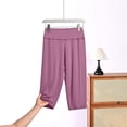 thumbnail image 1 of Samdudou Womens Capri Pants High Waisted Cropped Trousers Wide Band Flowy Lounge Bottoms Casual Athletic Yoga Activewear Stretchy Workout Daily Wear for Gym Training, 1 of 5