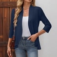 thumbnail image 1 of Samdudou Womens Cardigan Sweaters Three Quarter Sleeve Open Front Draped Ruffle Hem Cropped Outerwear Lightweight Shrug Tops for Spring Summer Beach Dress Cover Up, 1 of 9