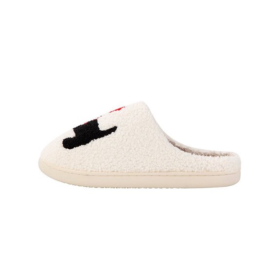 Samdudou Womens Christmas Slippers Closed Toe Fuzzy Slip On Casual Daily Footwear Winter Warm Home Wear with Cute Holiday Puppy Print