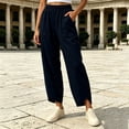 thumbnail image 1 of Samdudou Womens Joggers Curved Hem Lounge Pants Front Patch Pockets Elastic Waist Active Trousers Casual Solid Daily Work Wear, 1 of 6