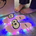 thumbnail image 1 of Samdudou Womens Slide Sandals Open Toe Slip On Flat Slippers Fun LED Light Up Sole Cute Cartoon Penguin Design Novelty Indoor Outdoor House Shoes Casual Footwear, 1 of 7