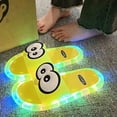thumbnail image 1 of Samdudou Womens Slide Sandals Open Toe Slip On Flat Slippers Fun LED Light Up Sole Cute Cartoon Penguin Design Novelty Indoor Outdoor House Shoes Casual Footwear, 1 of 5