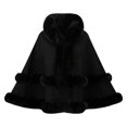 thumbnail image 1 of Samdudou Womens Winter Coats Thick Cloak Elegant Cape Outerwear Faux Fur Trimmed Shawl with Layered Fluffy Detailing for Cold Days Outdoor Occasions Sophisticated Look, 1 of 5