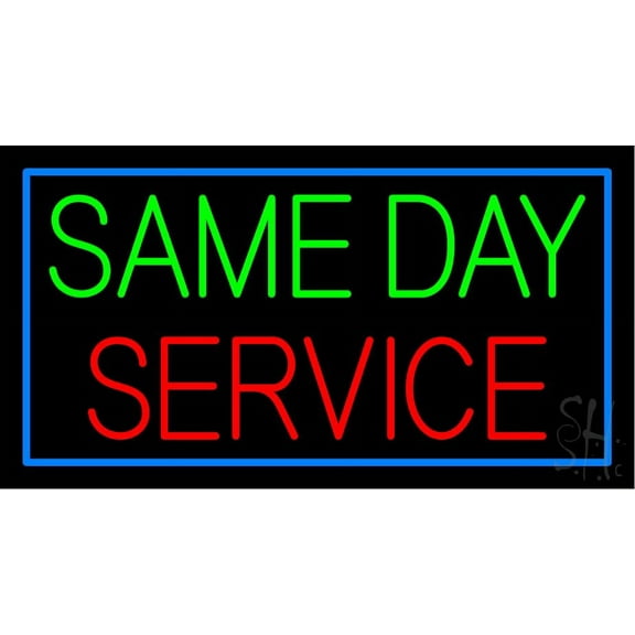 Same Day Service LED Neon Sign 20 x 37 - inches, Clear Edge Cut Acrylic Backing, with Dimmer - Bright and Premium built indoor LED Neon Sign for Computer & Electronics store decor.