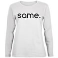 thumbnail image 1 of Same Funny Meme Ladies' Relaxed Jersey Long-Sleeve Tee White SM, 1 of 1