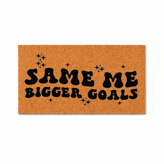 Same Me Bigger Goals Doormat, Funny Welcome Mat, Motivational Quote Entryway Door Mat, New Year Decor Rug 3522 (24x48 inches) 3522