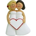 thumbnail image 1 of Same Sex Wedding Female Blonde & Brown Personalized  Christmas Ornament DO-IT-YOURSELF, 1 of 1