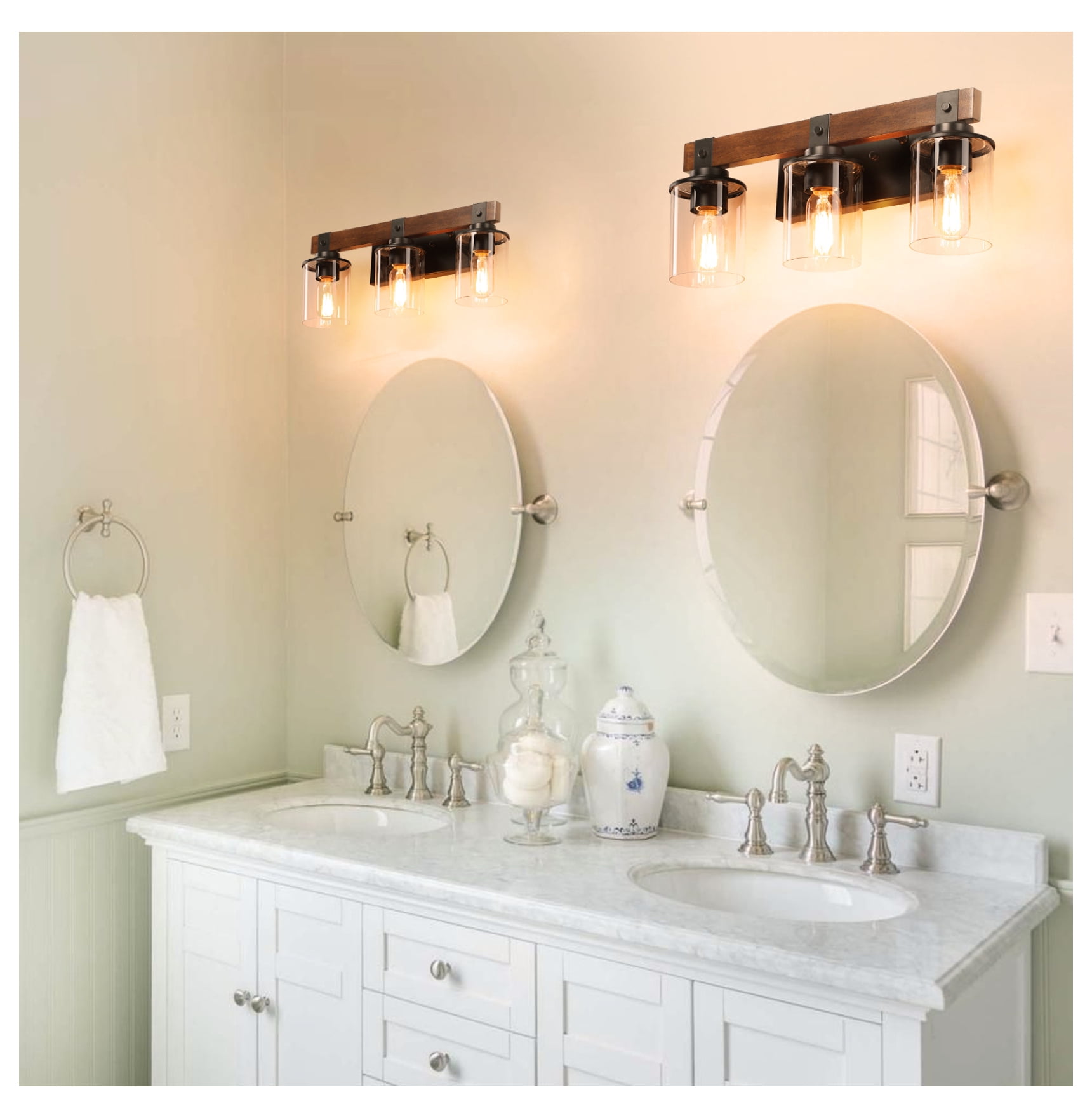 (Same as W1340119955/L1015) 19" Rustic 3-Light Vanity Light, Industrial ...
