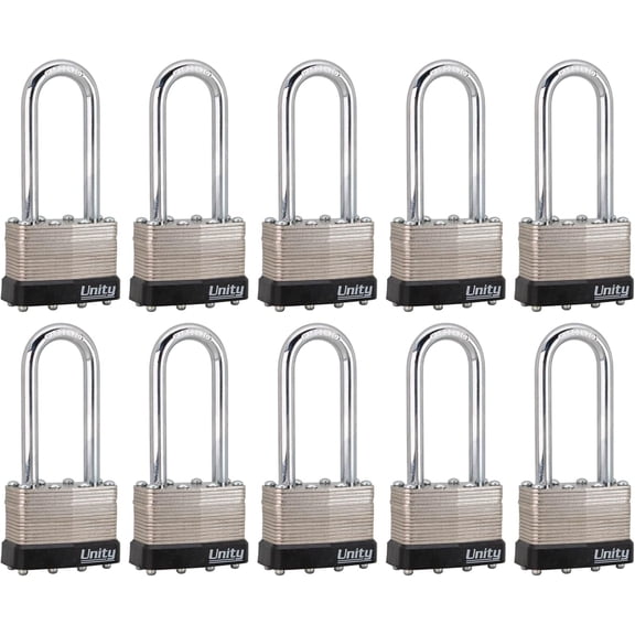 Same keyed Laminated Steel Padlock 1-3/4"(45mm) Long Shackle, High Security, High Precision Padlock (10)