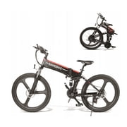 Samebike 26 inch Folding Electric Bicycle, Black/Red