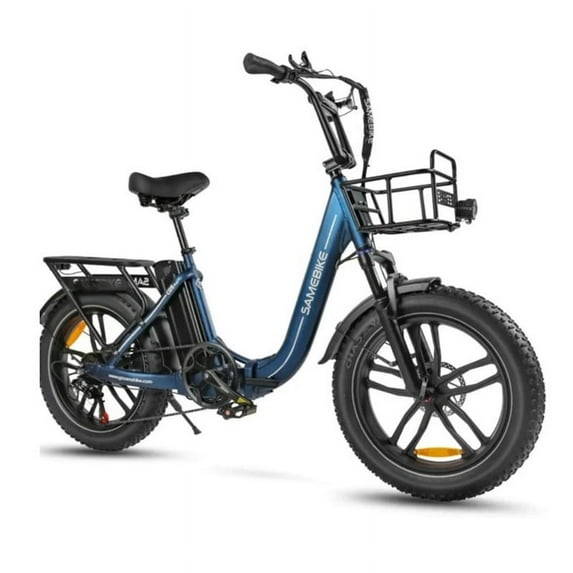 Samebike Electric Bike for Adults C05 Pro, 20" Step-through Foldable Fat Tire Ebike, 36V 13Ah Battery, 500W Electric Commuter Bicycle with Bicycle Basket