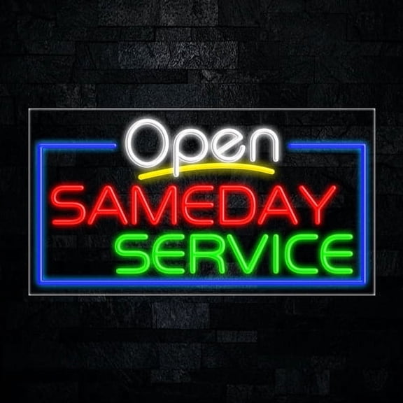 Sameday Service LED Neon Sign 33"L x 18"H #35849