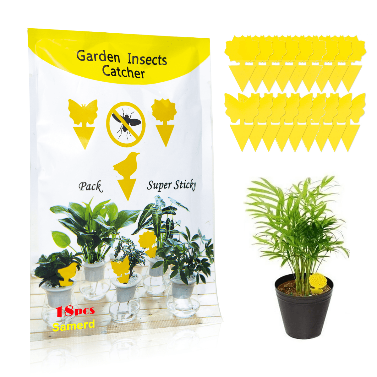48 Pack Fruit Fly Traps for Indoors Gnat Killer Indoor Gnat Traps for House  Indoor, Yellow Sticky Traps, Fungus Gnat Trap Flies Bug Plant Trap