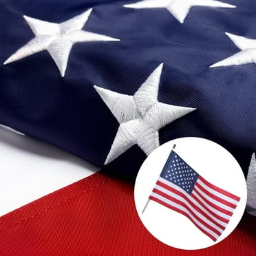 Samerd 3x5 ft Pole Sleeve American Flag, Heavy Duty 210D Nylon, Embroidered Stars, Sewn Stripes.