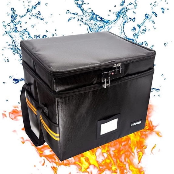 Samerd Fireproof Waterproof Legal Size Document Folder Organizer, Black, 1 Pack