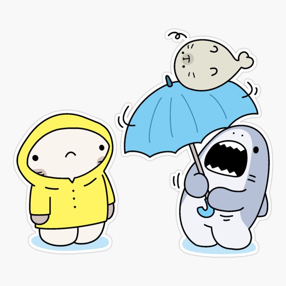 Samezu Rain Coastal Art Design Sticker