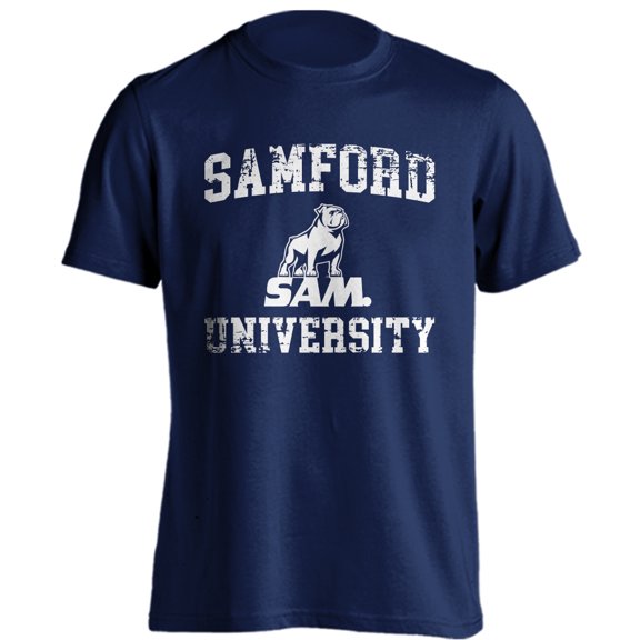 Samford University Bulldogs Distressed Retro Short Sleeve T-Shirt