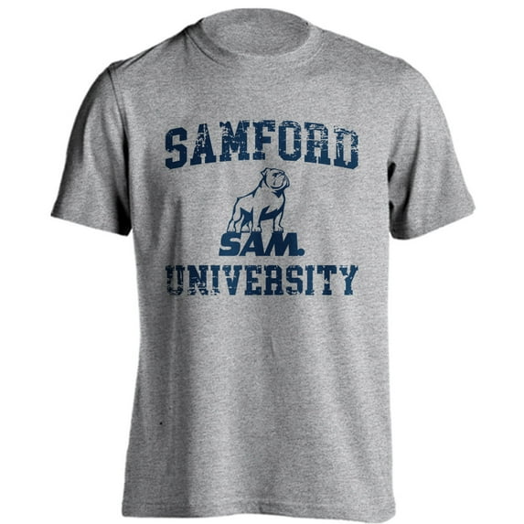 Samford University Bulldogs Distressed Retro Short Sleeve T-Shirt