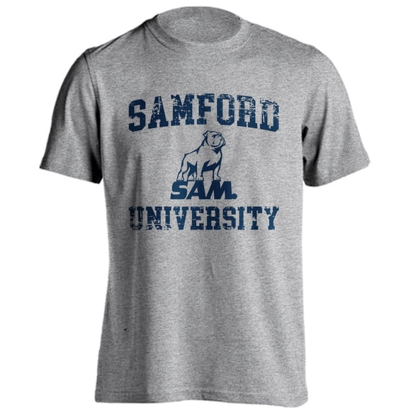 Samford University Bulldogs Distressed Retro Short Sleeve T-Shirt