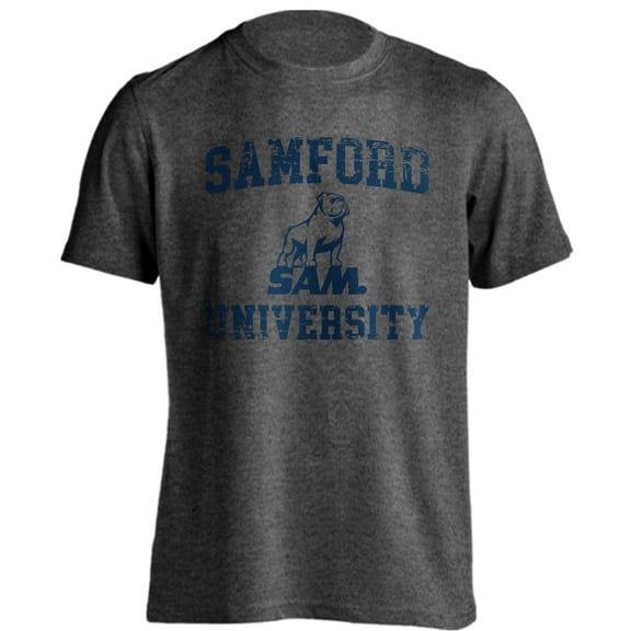 Samford University Bulldogs Distressed Retro Short Sleeve T-Shirt