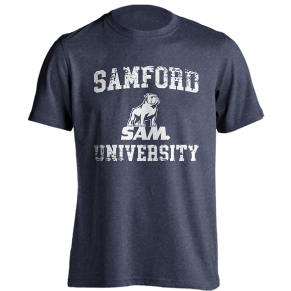 Samford University Bulldogs Distressed Retro Short Sleeve T-Shirt