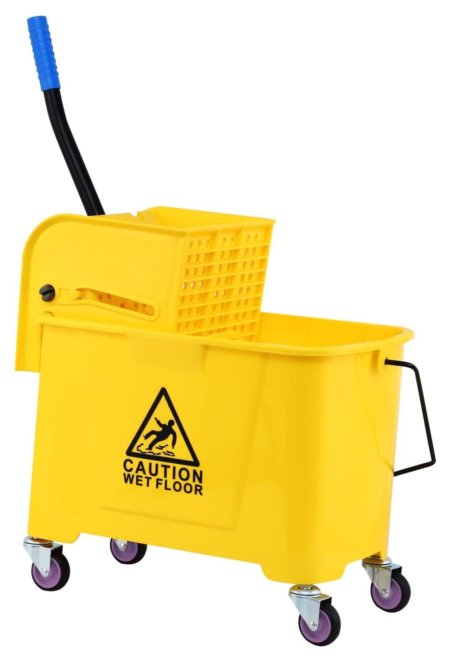Samger Heavy Duty Mop Bucket with Wringer on Wheels 5 Gallon Plastic