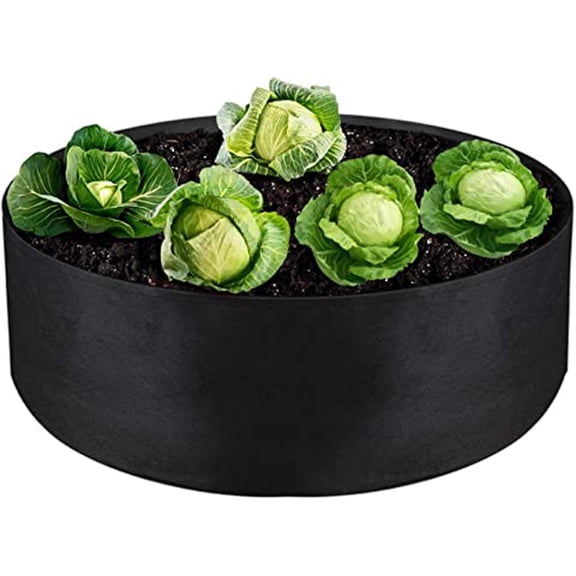 Samhe 15 Gallon Large Grow Bag, Heavy Duty Fabric Round Raised Garden Bed Planter Pots for Planting Herb Flower Vegetable Potato Plants (24" D x 8" H, Black)