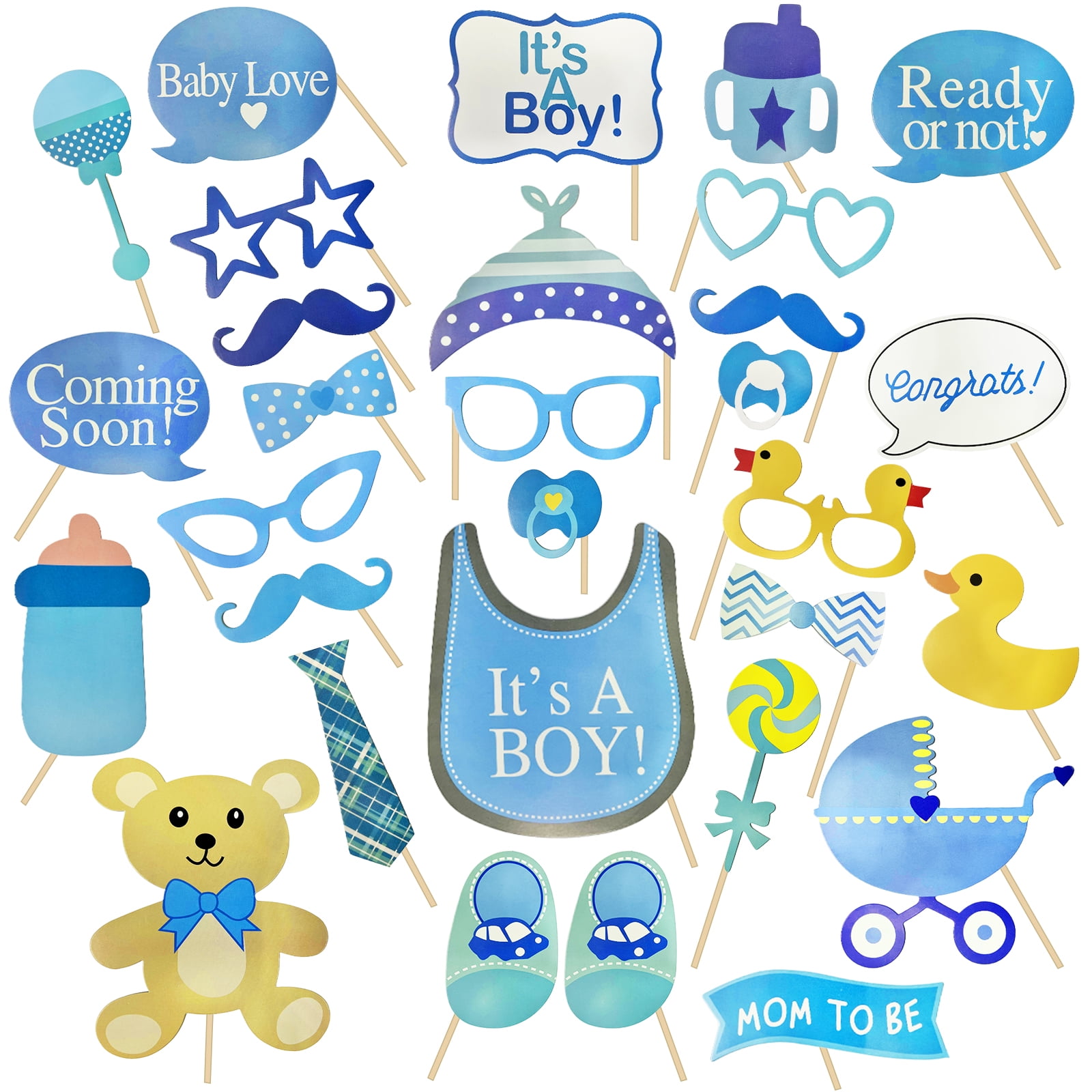 Samhe Baby Shower Decorations for Boy, Baby Shower Photo Booth Props