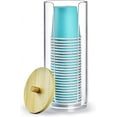 thumbnail image 1 of Samhe Bathroom Cup Dispenser, Mouthwash Cups Holder Fit for 3oz Small Cup, Disposable Paper Cups Dispenser with Bamboo Lid for Rinsing Cups on Bathroom Vanity Countertops, 1 of 8