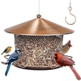 thumbnail image 1 of Samhe Bird Feeder for Outdoor, Metal Hanging Wild Bird Feeder with 9.8" Roof, 4.5 lbs Large Capacity, 1 of 8
