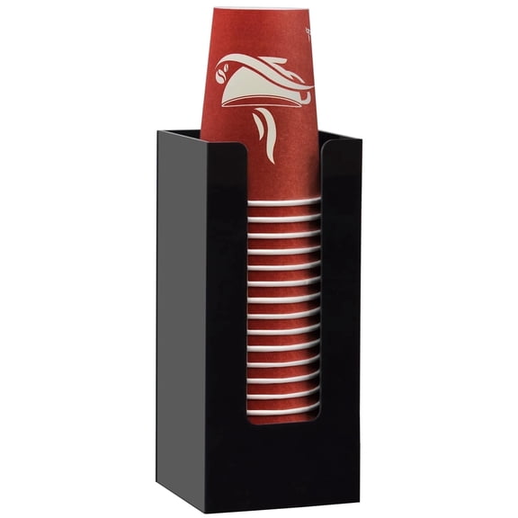 Samhe Coffee Cup Dispenser, Acrylic Cup and Lid Organizer fits 5 to 16 oz Disposable Paper & Plastic Cups