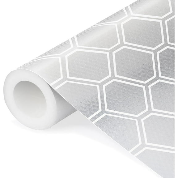 Samhe Shelf Liner, Refragerator Drawer Liners for Kitchen Cabinets, Waterproof Bathroom Sink Mat No Slip Cupboard Liners Non Adhesive Fridge Liner Roll - Clear 17.5"×197"