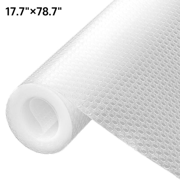 Samhe Shelf Liner for Kitchen Cabinets, Waterproof Cabinet Liners Non Adhesive EVA Place Mats Roll, Clear 17.7"×78.7"