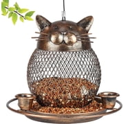 Samhe Bird Feeders for Outdoors, Heavy Duty Metal Wild Bird Feeder, Finch Bird Feeder Sparrow Birdfeeder for Garden Yard Hanging Decor