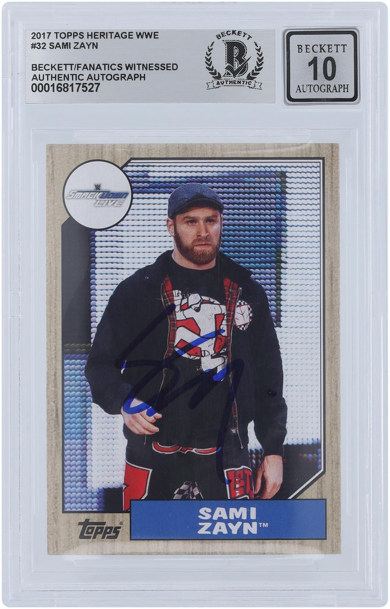 Sami Zayn WWE Autographed 2017 Topps Heritage #32 Beckett Fanatics ...