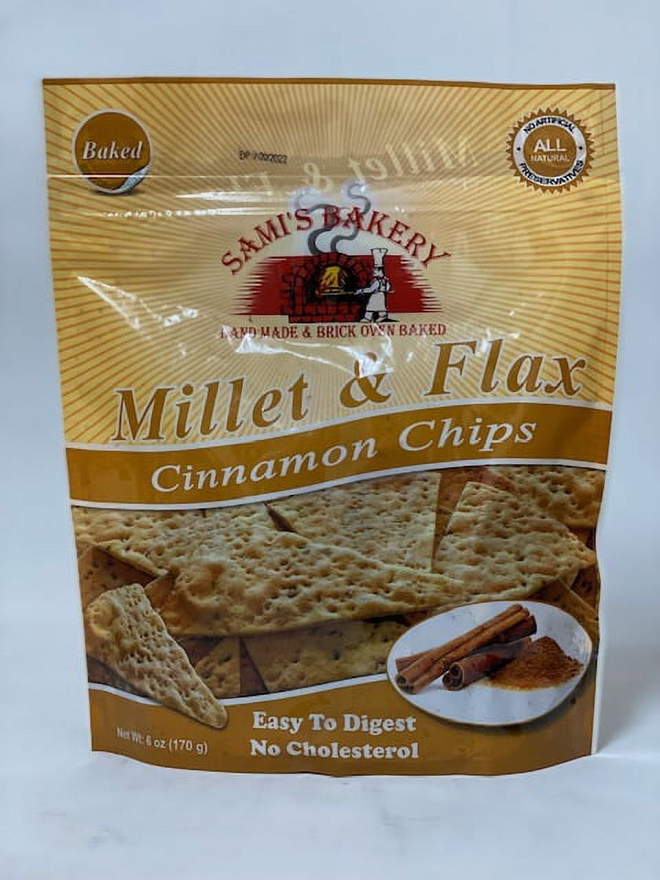 Sami's Bakery Low Carb Millet and Flax Cinnamon Pita chips