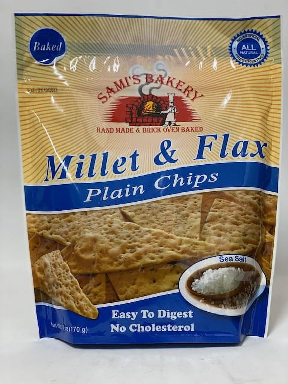Sami's Bakery Low Carb Millet and Flax Plain Chips