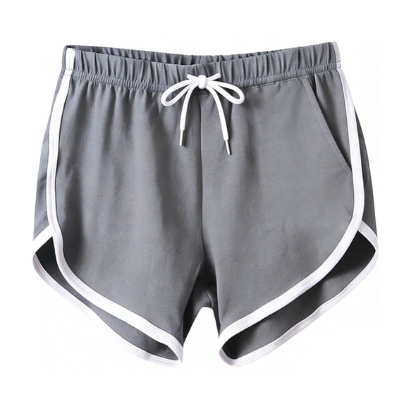Samickarr Active Workout Shorts For Womens with Drawstring Waisted Summer Running Shorts Fitness Sporty Shorts Color Block Yoga Booty Shorts