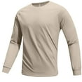 thumbnail image 1 of Samickarr Athletic Shirts for Men Long Sleeve Round Neck Stretchy Quick Dry Lightweight Running Workout Gym Pullover Blouse Solid Color Causal Slim-Fit Sweatshirt, 1 of 7