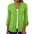 thumbnail image 1 of Samickarr Button Down Cardigan For Women Floral Print Puffsleeve Cardigan Loose Cover Up Blouse Tops 3/4 Sleeve Ruffle Lightweight Open Front Button Cardigan Fall Clothes For Women, 1 of 3