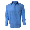 thumbnail image 1 of Npasoilc Chemise Tops for Men Cotton Linen Long Sleeve 1/3 Button Up Turn Down Collar T-Shirts Breathable Lapel Beach Shirts Daily Casual Loose Blouse Tops, 1 of 6