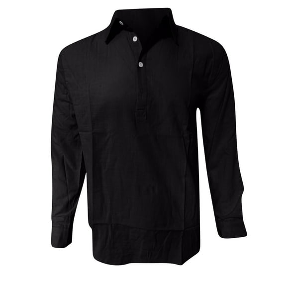 Npasoilc Chemise Tops for Men Cotton Linen Long Sleeve 1/3 Button Up Turn Down Collar T-Shirts Breathable Lapel Beach Shirts Daily Casual Loose Blouse Tops